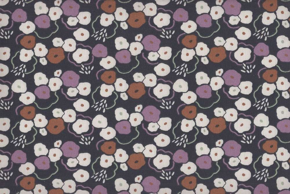 Manta Organic flor retro violeta