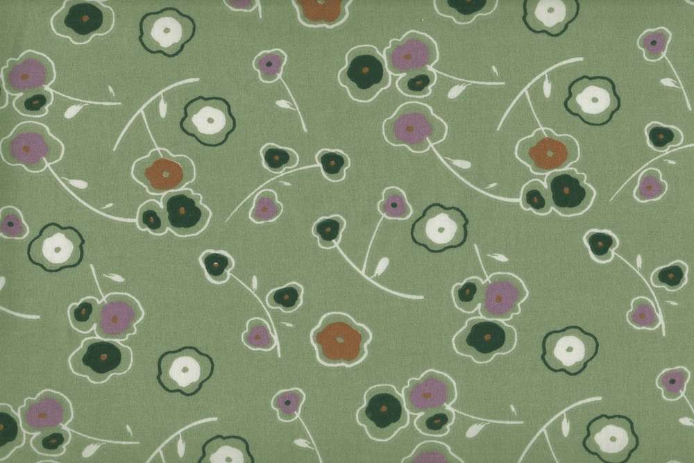 Manta Organic flor retro verde