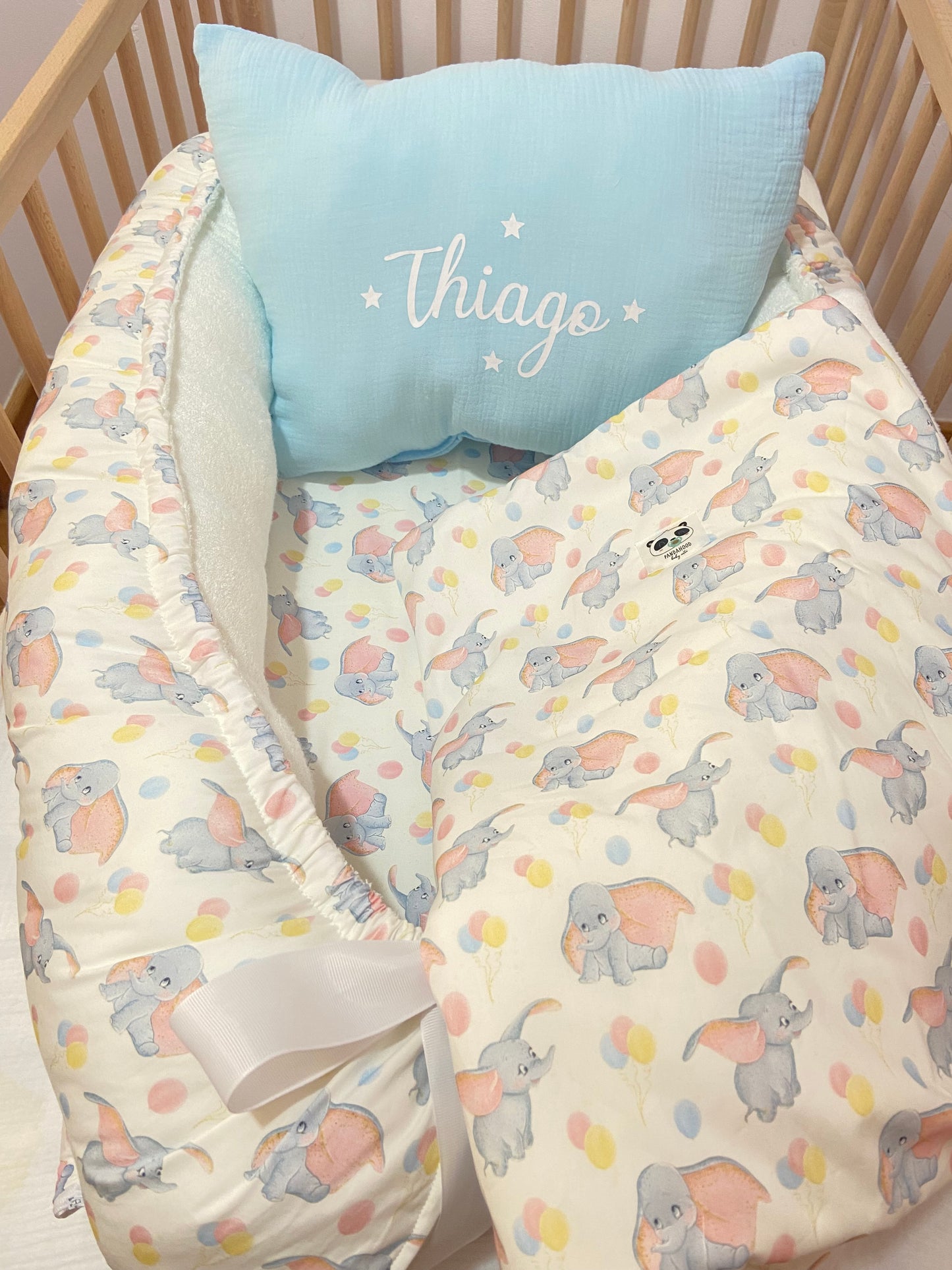 Pack Baby Nido Dumbo (nido, manta y cojín personalizado)